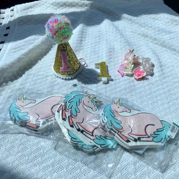 $10 Add On Baby 1st birthday unicorn decorations pink baby girl baby boy - Picture 5 of 5